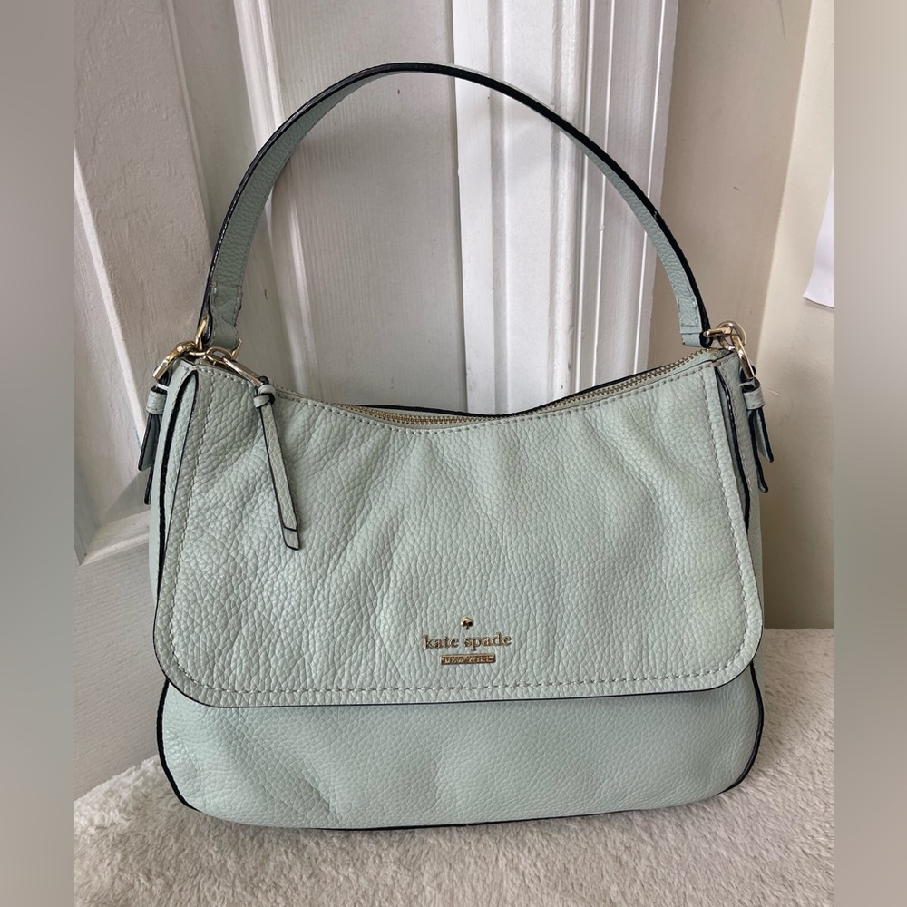 Kate Spade Light Blue Leather Shoulder Bag EUC